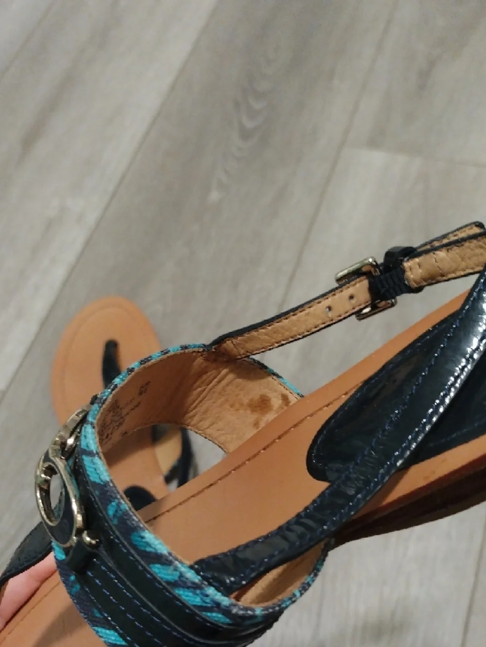 Coach Women’s Teal & Black Sandals - Picture 10 of 17